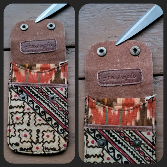 🌎👽 Free People Boho Embroidered Repurposed vtg banjara hippie Wallet card case - Picture 3 of 16